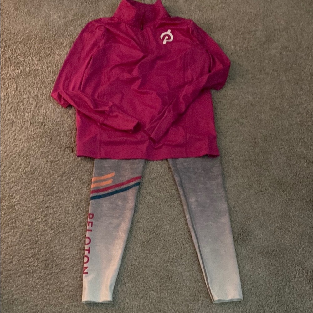 Peloton Pink and Gray Leggings for Active Comfort